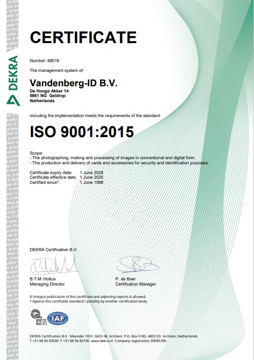 certificaat ISO 9001:2015